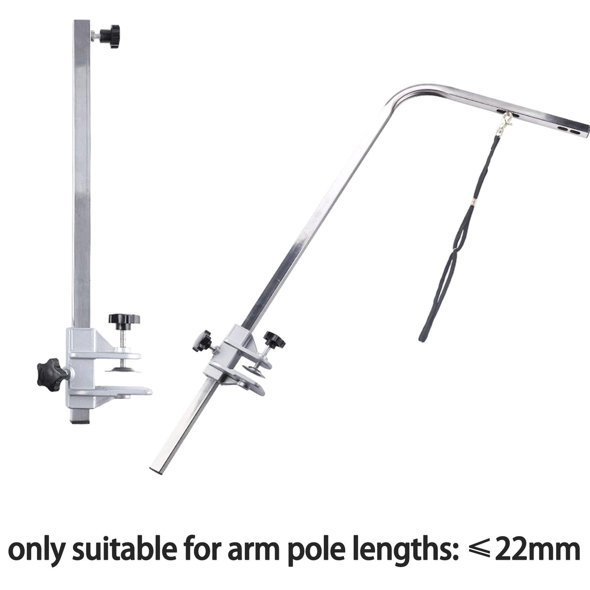 foxwake Pet Grooming Table Arms Clamp Metal, Heavy Duty Aluminium Alloy Dog Cat Hair Cut Holder Accessories Fixture Fixation (Inner Dia 22 * 22mm)