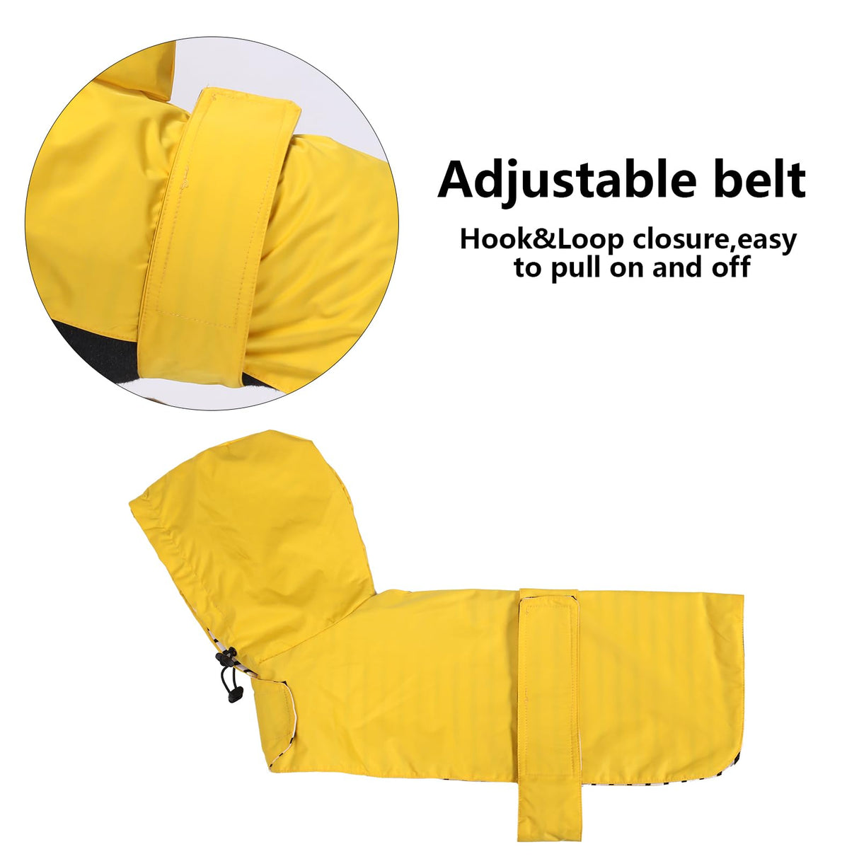 Dachshund Raincoat Clothes Jacket Dogs Waterproof fit for Dachshunds Weiner Long Back Breeds with Reflective Stripe Great Coverage Yellow M