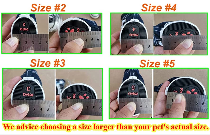 abcGoodefg Pet Dog Shoes Puppy Canvas Sneaker Boots, Outdoor Nonslip Causal Shoes Rubber Sole Soft Cotton Inner Fabric Shoes for Small Dog(#4(1.732.20), Blue)