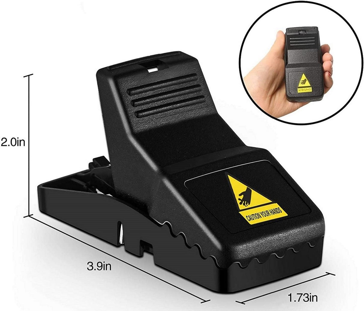 Mouse Trap, Small Mice Trap Indoor Quick Effective Sanitary Safe Mouse Catcher for Family and Pet - 12 Pack Black, M01-12Pack