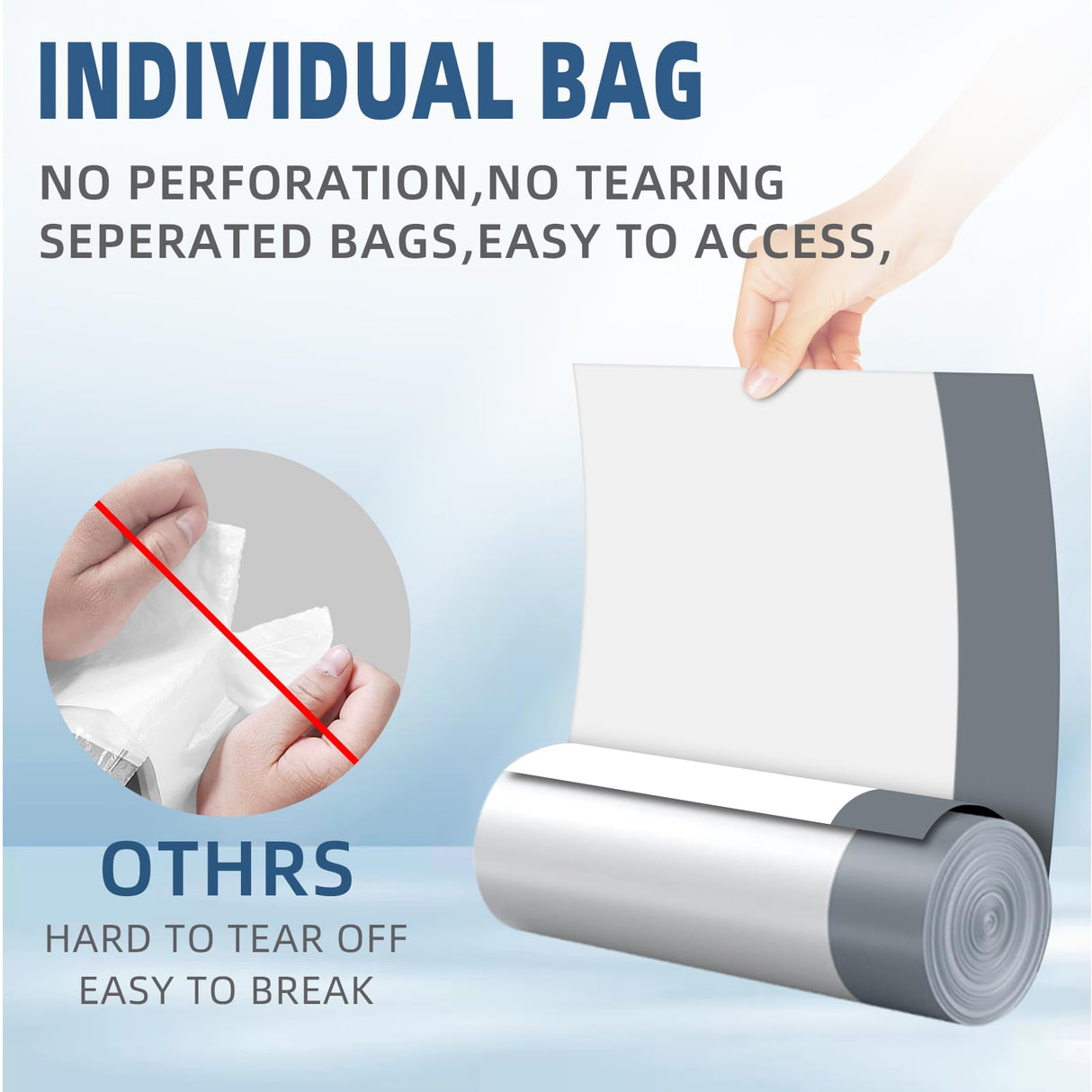 120 Counts 1.6 Gallon Mini Drawstring Trash Bags, Small Garbage Bags, Code a fit 4.5-8 Liter, 1.2-2 Gal, White Trash Bin Liners for Home Office Kitchen Bathroom Bedroom