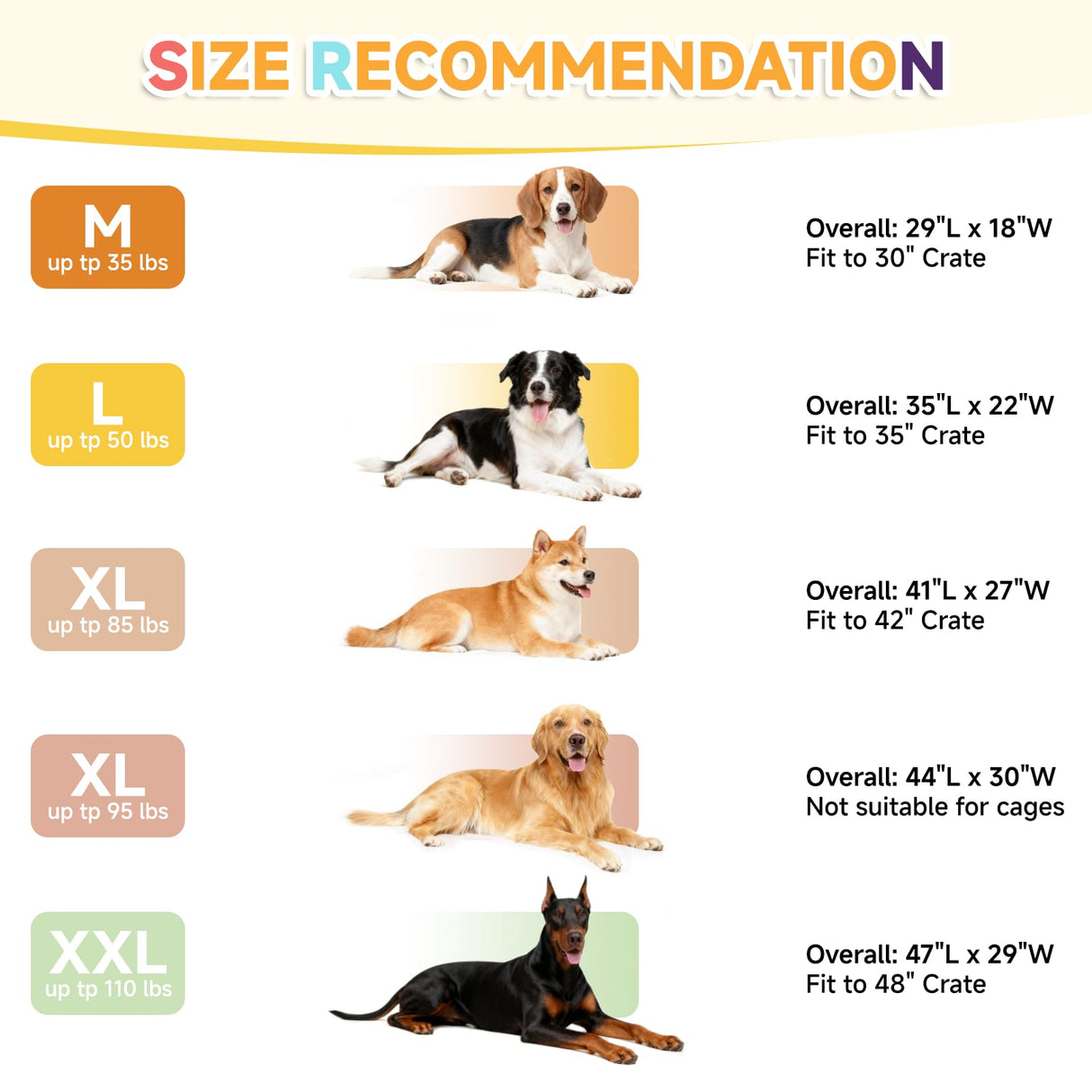 WAYIMPRESS XXL Dog Bed for Large Dogs, Waterproof XXL Dog Crate Pad with Orthopedic Egg Crate Foam Reversible & Washable Cover, Egg Crate Foam, Anti-Slip, 47" x 29", Gray