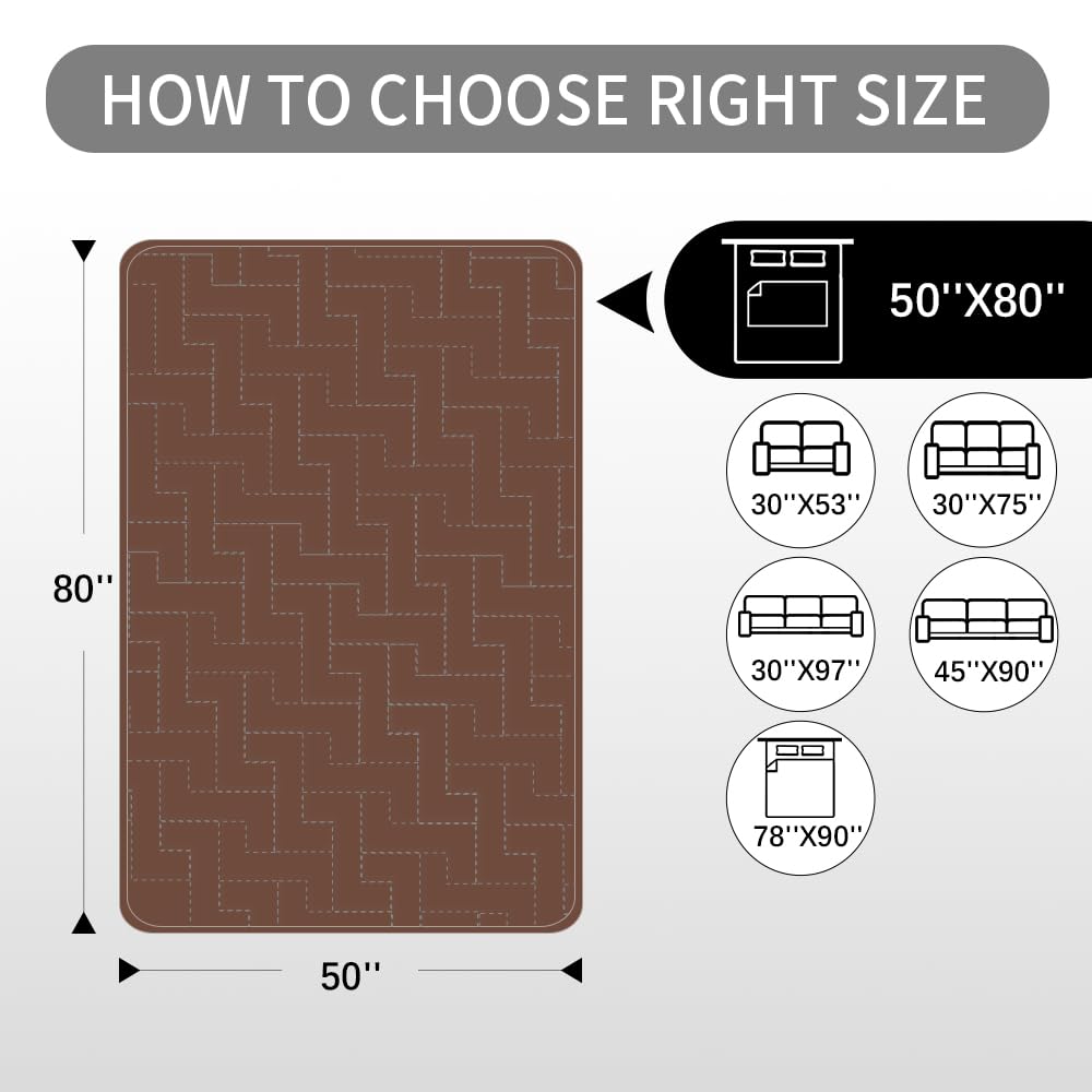 fuguitex Waterproof Dog Bed Cover Couch Cover for Pet Anti-Slip Cat Mat Pet Pad Blanket for Sofa Chair Recliner Bed Furniture Protrctor