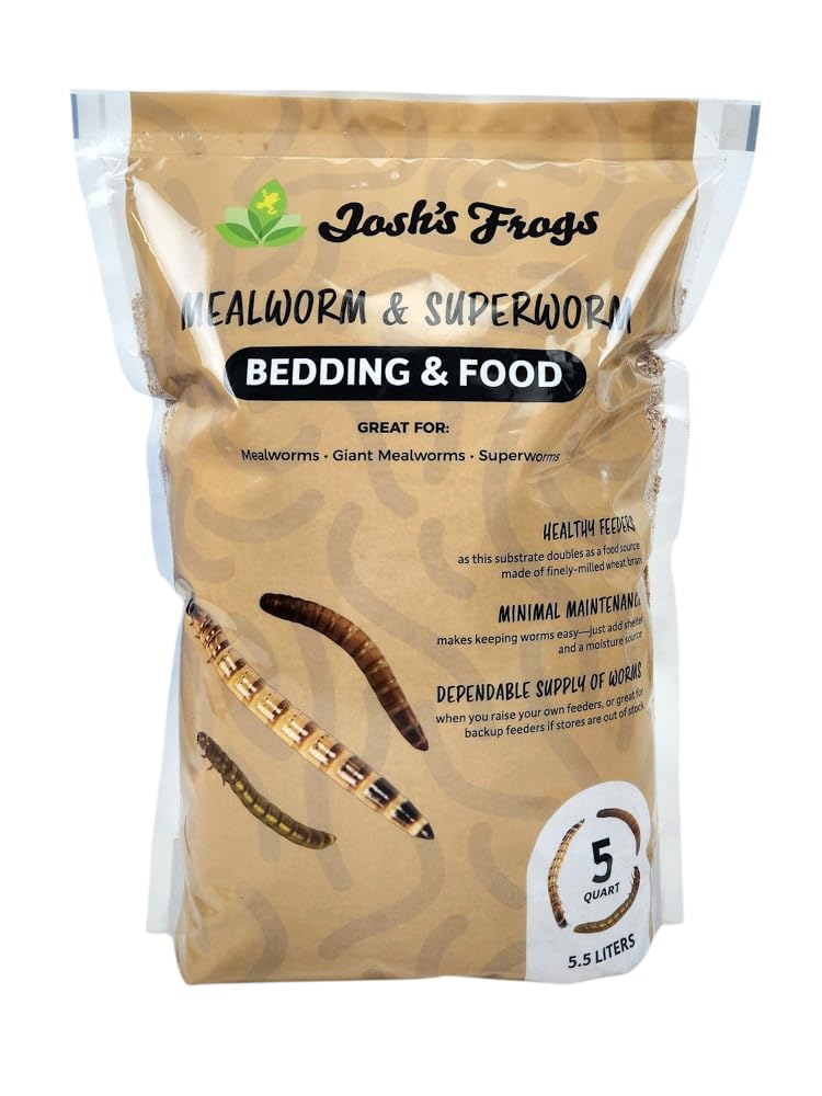 Josh's Frogs Mealworm & Superworm Wheat Bran Bedding and Food Source (5 Quarts)