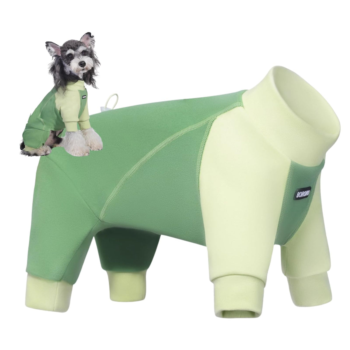 Dog Fleece Sweater, Winter Warm Clothes Jumpsuit for Small & Medium Puppies, Soft Stretch Thermal Pajamas for Boy Girl (Green,S)