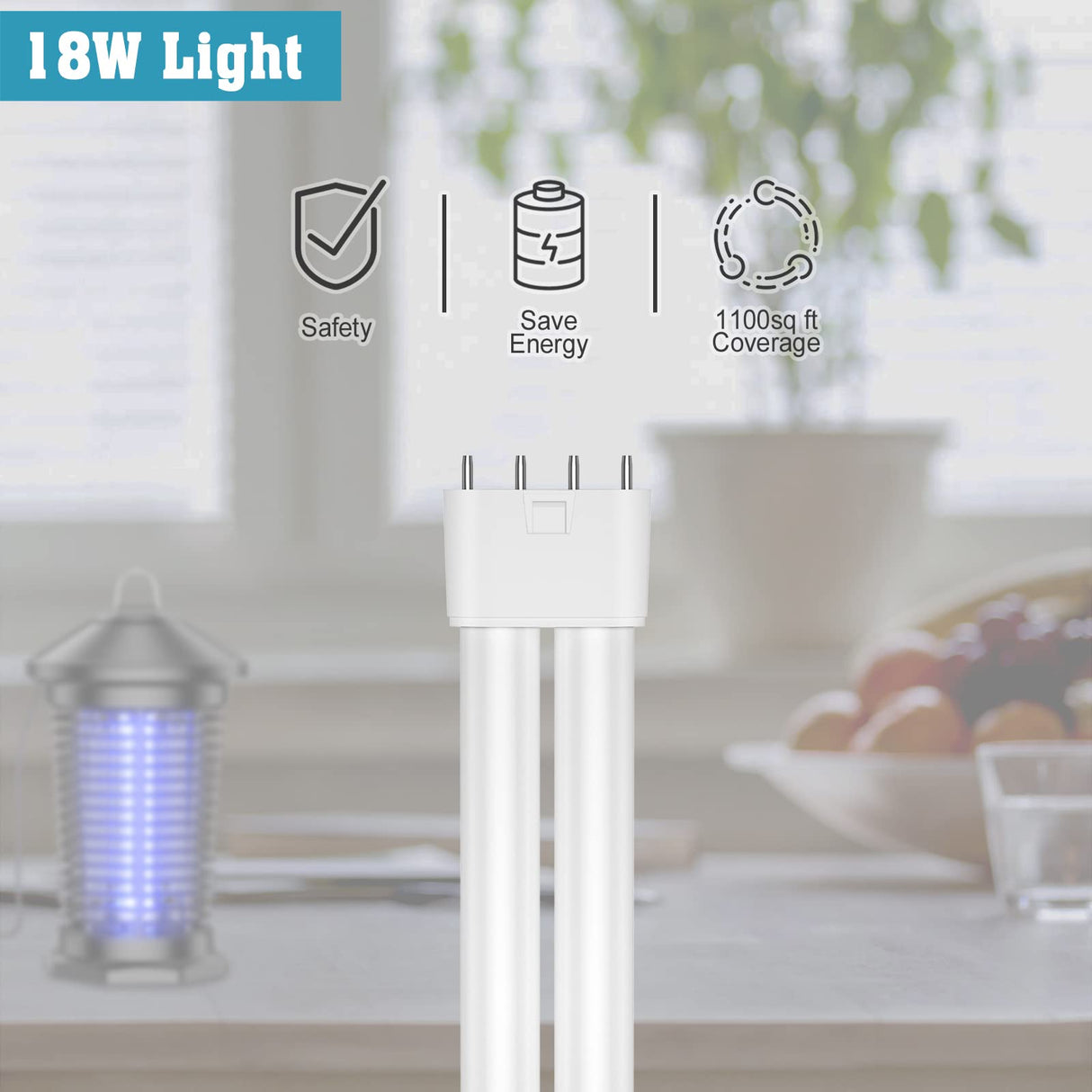 Zechuan Bug Zapper Replacement Bulb 18W for Electronic Bug Zapper (Models LT808) Lamp Bulbs for Indoor Outdoor (White
