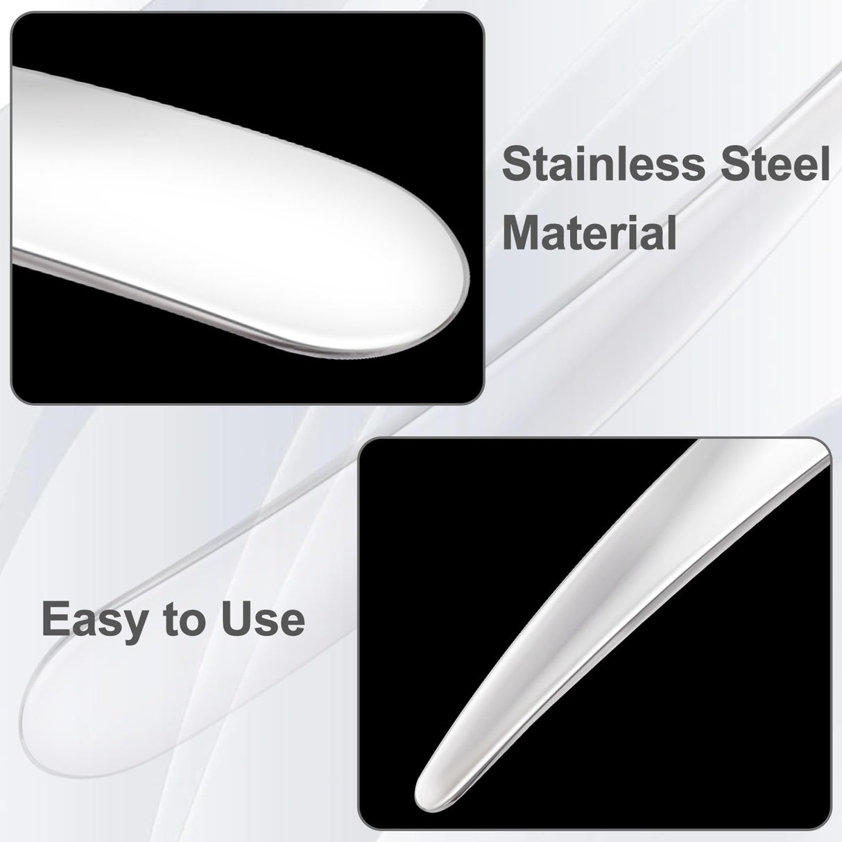 3pcs Mini Stainless Steel Makeup Spatula, Reusable Cosmetic Cream Spatulas Spoon, Skincare Scoop Applicator Facial Massage Beauty Tools for Mixing and Sampling Face Eye Cream- Silver