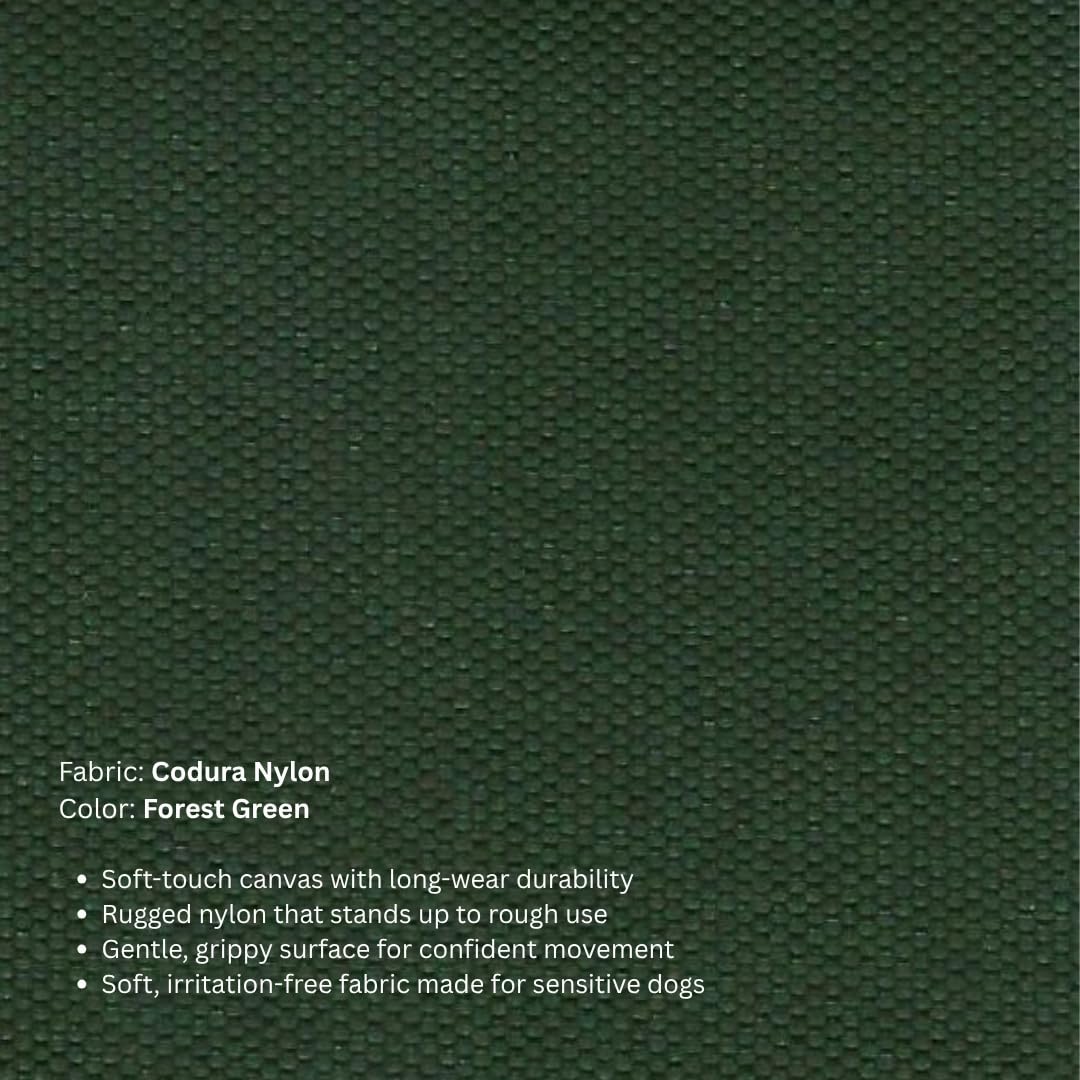 Kuranda Chewproof Elevated Dog Bed - Silver Aluminum - 30" x 20" - Cordura Nylon - Forest Green