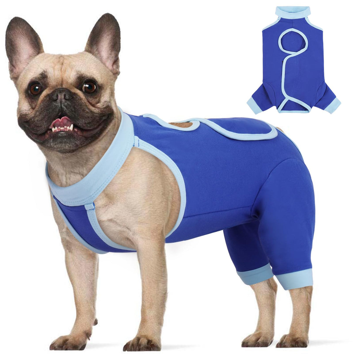 ROZKITCH Dog Surgery Leg Sleeve Rear Legs, Male Female Pet Prevent Licking Wound Elbow Knee Protector, Dog Recovery Suit Cone Collar Alternative Pants Shirt for Wound Heal Wrap Blue S