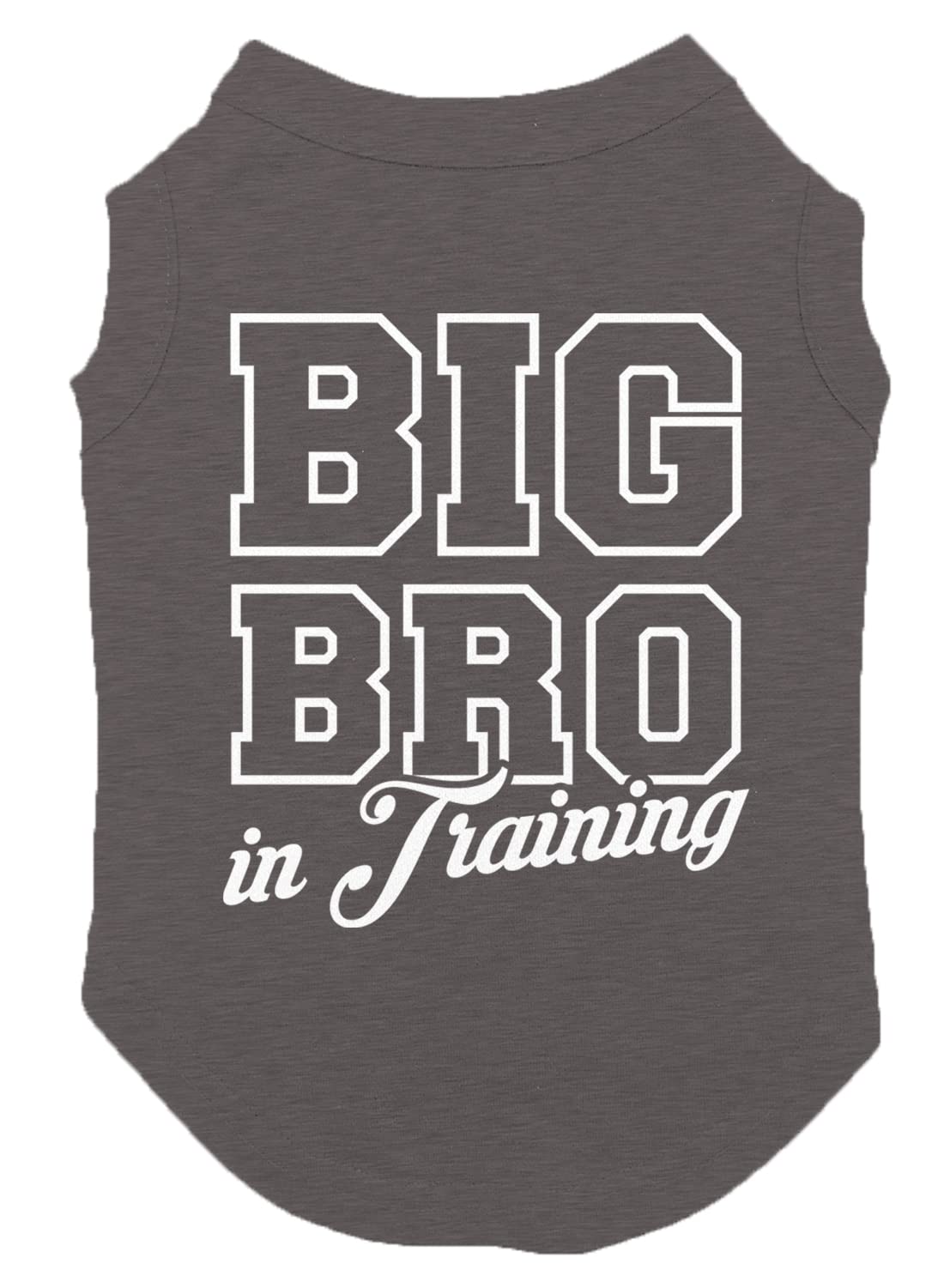 Big Bro in Training - Brother Sibling Dog Shirt (Dark Gray, Large)