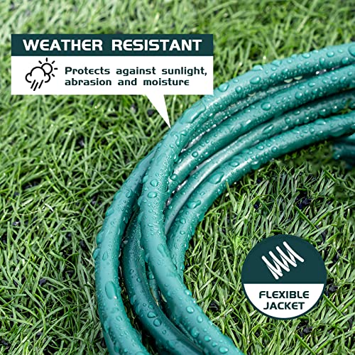 HONDERSON 75FT Outdoor Extension Cord-16/3 SJTW Durable Green Extension Cable with 3 Prong Grounded Plug for Safety,Great for Outside Christmas Decorations