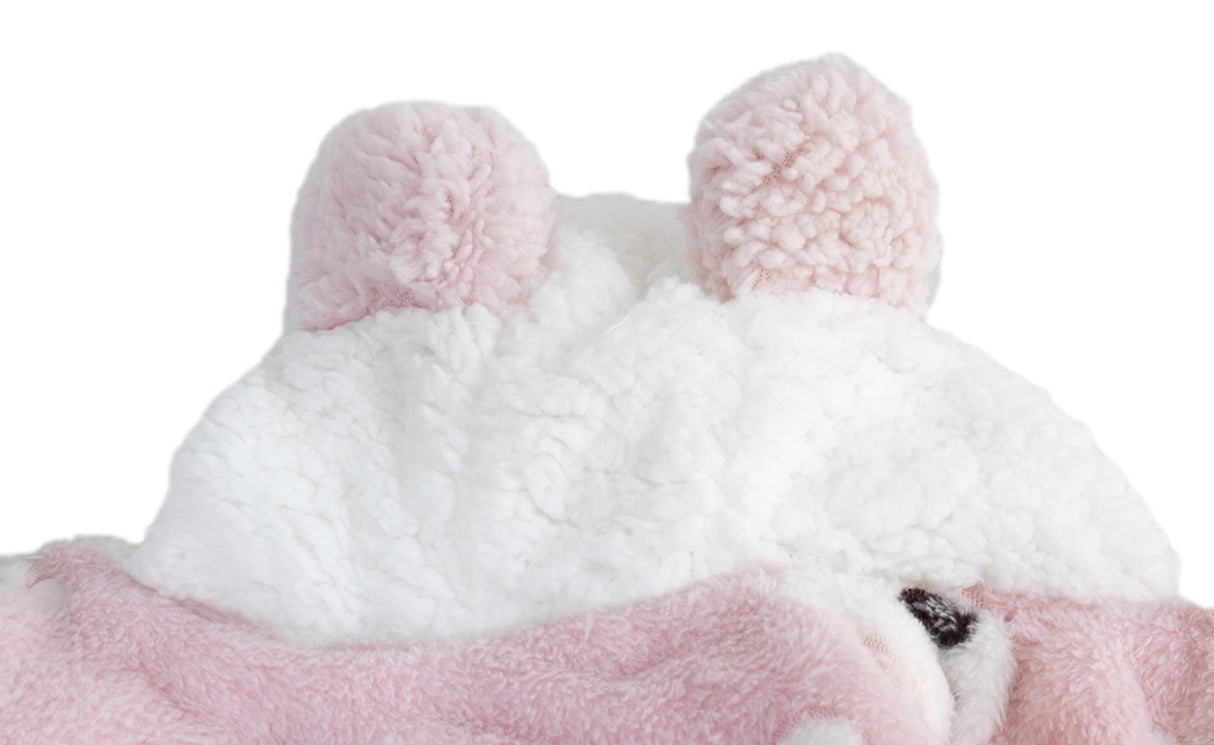 GabeFish Dog Cape Blanket for Small Dogs, Cute Puppy Fleece Pajamas, Cats Cold Weather Coat Wraps with Hood Pink Small