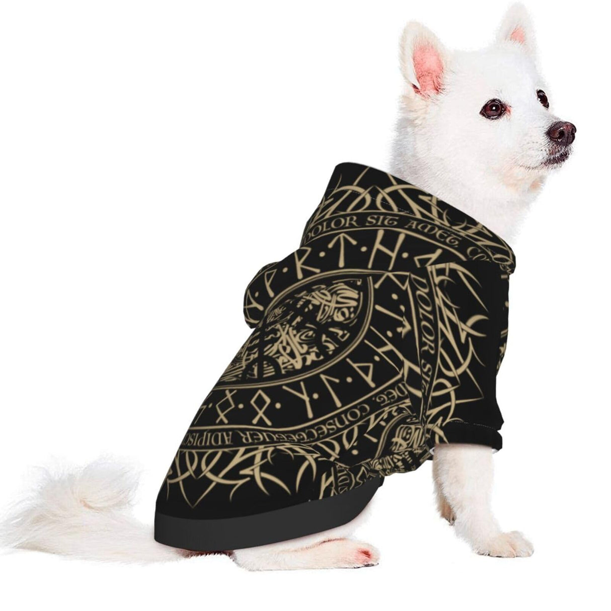 Dog Hoodie Soft and Warm Dog Hoodie Sweater Cool Norse Viking Vegvisir Runic Compass Dog Winter Coat Cold Weather Clothes for XS-XXL