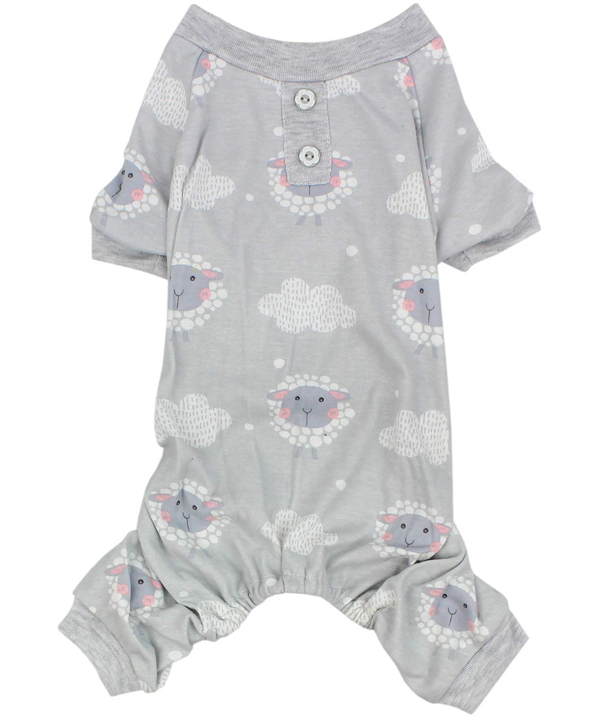 Parisian Pet Dog Pajamas – Pure Cotton Grey Sheep Dog Pjs – Stretchable Pants – Dogs Shedding Suit - Machine Washable Jammies - Puppy Body Suit – Pajamas for Large Sized Dogs - 2XL
