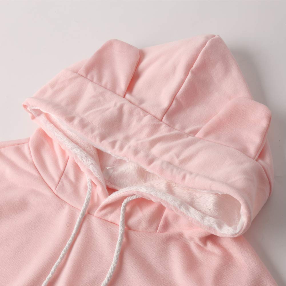 Unisex Pet Carrier Hoodie Cat Dog Pouch Holder Sweatshirt Shirt Top M Pink