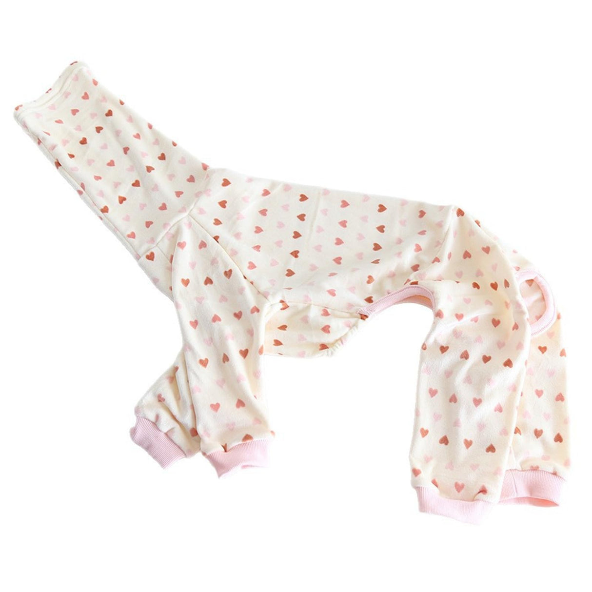 HDKUW Italian Greyhound Sweater, Turtleneck Dogs Outfit Fleece Onesie Clothes,Warm Plush Winter Dog Christmas Pajamas for Afghan Hound Whippet Borzoi Saluki Yellow Pink Heart M
