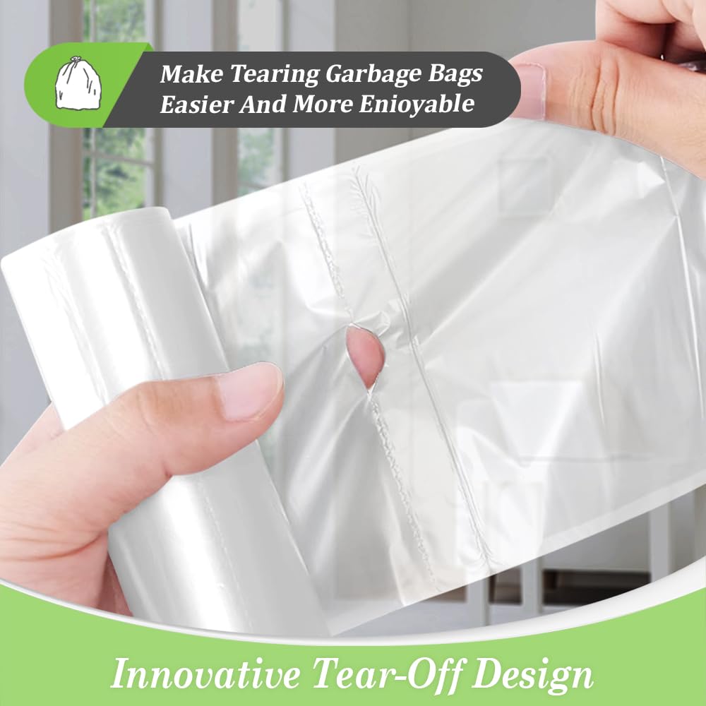Teivio Small Trash Bags 4 Gallon 200 Counts Garbage Bags, Bathroom Trash Can Bin Liners, Small Plastic Bags for home office kitchen, fit 12-15 Liter, 3,3.5,4.5 Gal, Clear