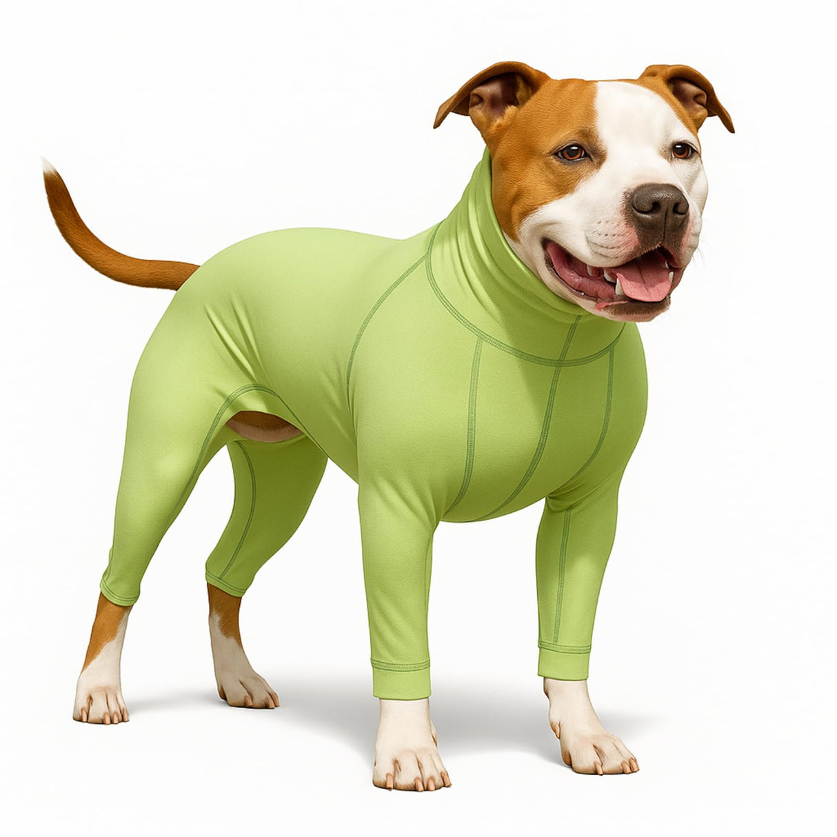 LovinPet UPF 50+ Dog Sun Protection Shirt for Medium and Large Dogs, 4-Way Stretch Nylon, Lightweight Anti-Static Quick-Dry UV Layer, Indoor Shedding Control and Winter Base Layer,Green,L