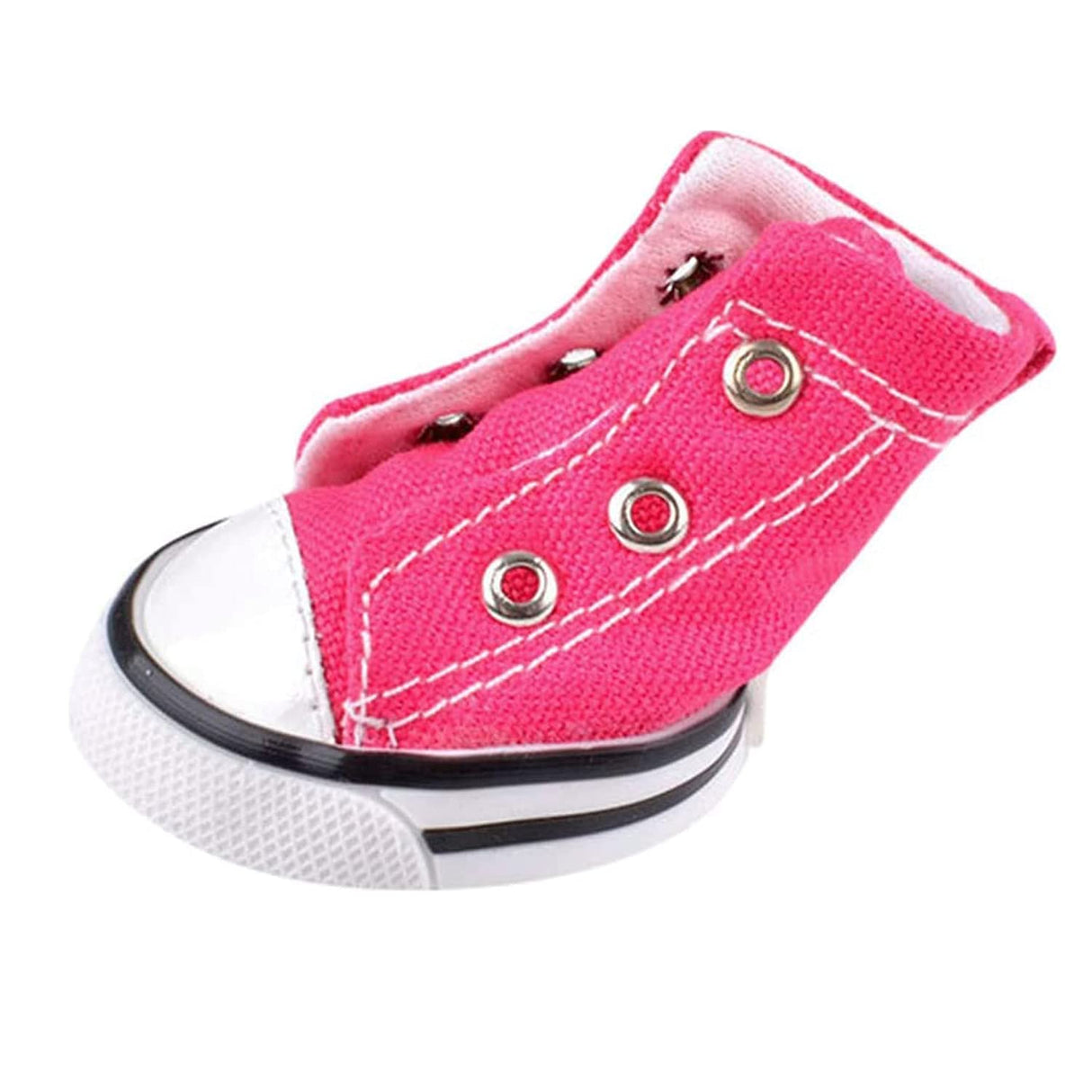 BESUNTEK Pet Dog Shoes,4pcs Puppy Canvas Sport Shoes Sneaker Boots, Non Slip Causal Shoes Dog & Cat Paw Protective Cover for Outdoor Walking, Sports and Hot Pavement, #3 Pink