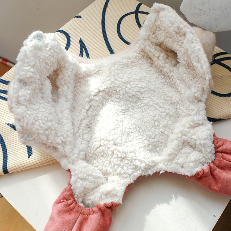 Dog Winter Warm Denim Jumpsuit Puppy Wool Lining Sweater Shirt Jeans Overalls Dog Stylish Cute One-Piece Outfit Pet Comfortable Soft Clothes Costume for Small Dogs