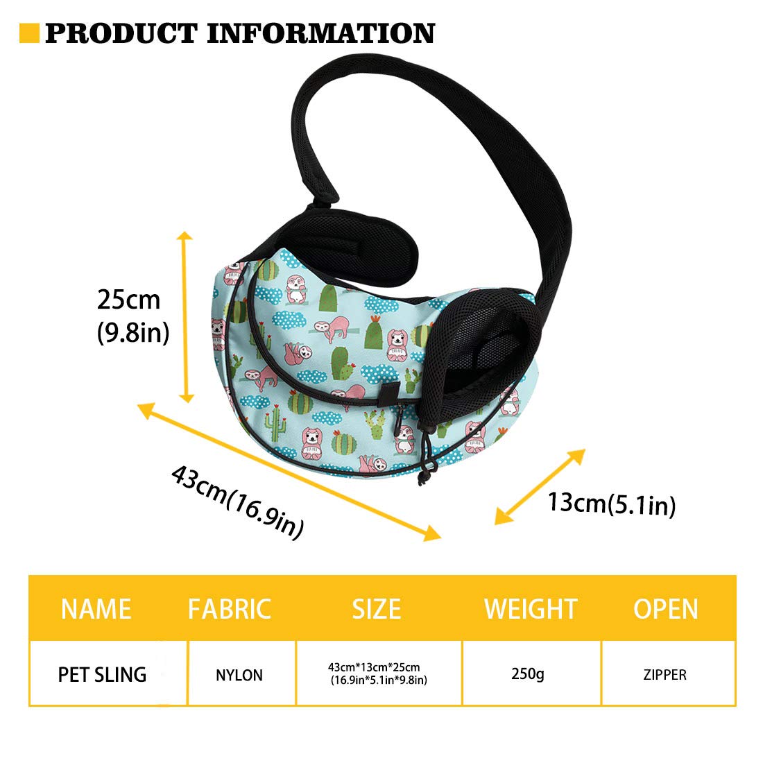 FUSURIRE Strawberry Printed Pet Carrier Sling Bag Pink Front Sling Pack Breathable Mesh Dog Pouch with Adjustable Strap Washable Travel Shoulder Bag for Cats Dogs Puppy
