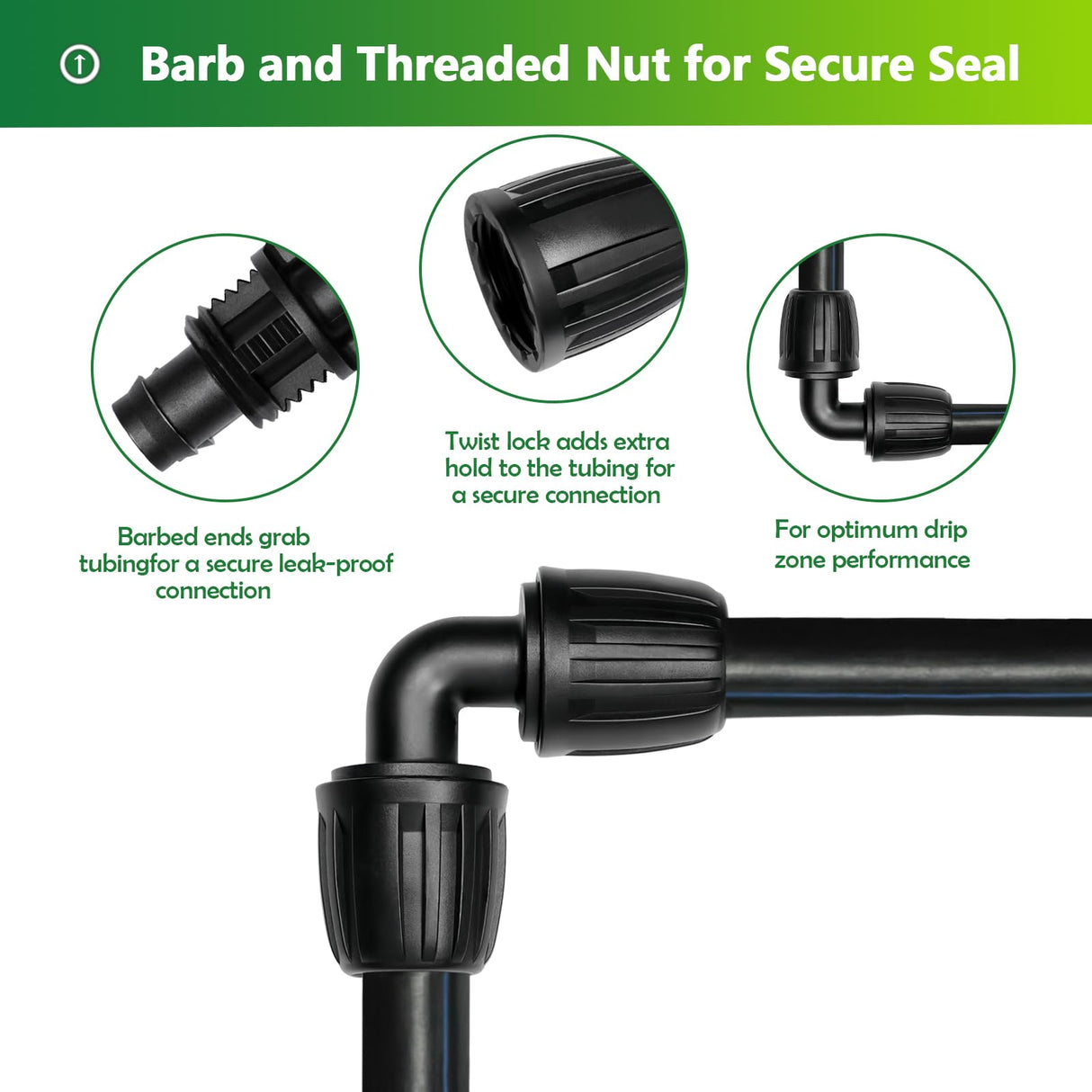 TTioDri 13 Pcs Drip Irrigation Fittings Elbow 1/2 Inch, In-Line Barbed 90 Degree Elbow Connector For 1/2 Inch Drip Tubing (0.60"-0.65" OD) Drip Line Parts For Garden Irrigation Systems