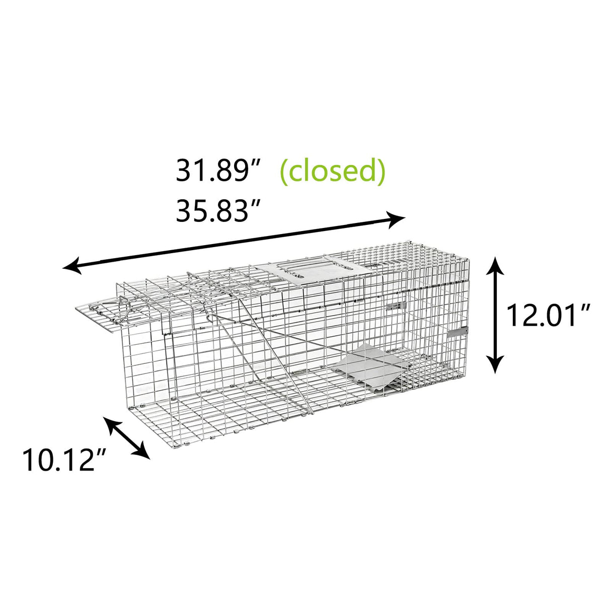 2-Pack H&B Live Animal Cage Trap,Folding 32x10x12 inch Humane Cat Trap for Stray Cats,Raccoons,Squirrel,Skunk,Mole,Groundhog,Opossums Armadillo,Rabbit,Catch and Release(Silver)