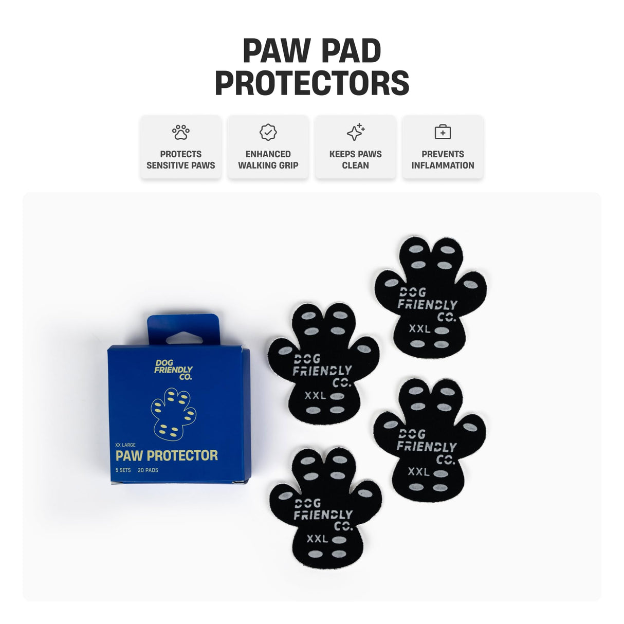 DF Co. Dog Paw Pad Protector | Protects from Hot Surfaces, Provides Extra Grip, Keeps Paws Clean, Prevents Paw Allergies | Size L, Pack of 20
