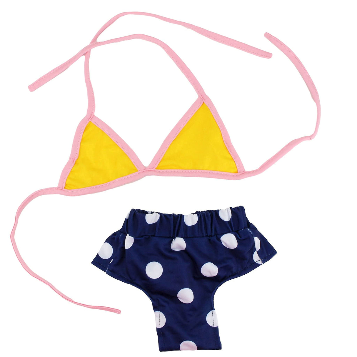 Midlee Yellow Polka Dot Dog Bikini (XX-Large)