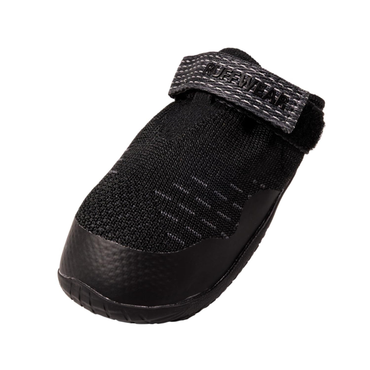 Ruffwear, Ridgeline Dog Boots, Breathable Knit Upper, Nonslip Rubber Outsole, Multi-Directional Lugs, TPU Toe Rand, Reflective Strap, Easy On/Off, for Hot Pavement & Trail, Obsidian Black, 2.50"