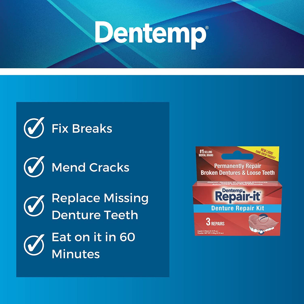 Dentist On Call Repair-It Denture Repair Kit, Zinc Free 1 kit