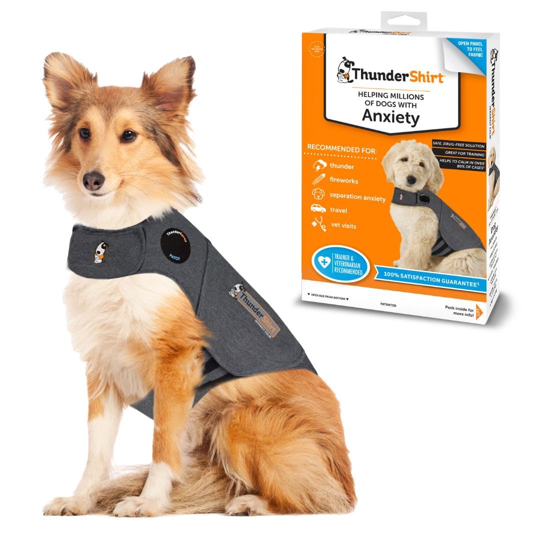 ThunderShirt for Dogs, Large, Heather Gray Classic - Dog Anxiety Relief Calming Vest