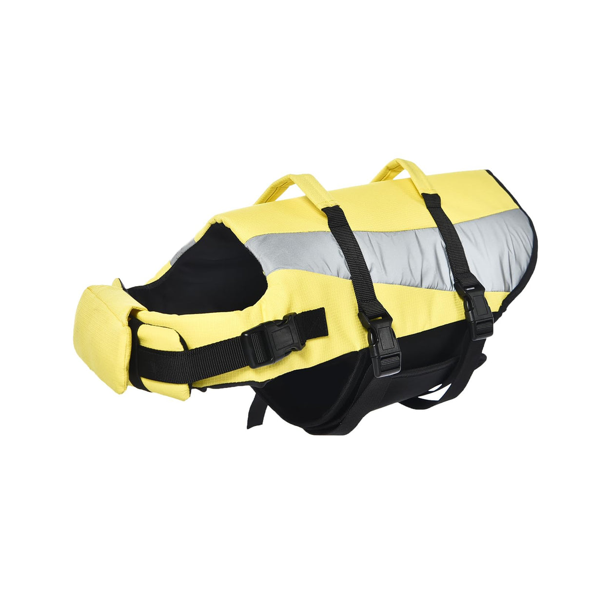 Amazon Basics Dog Adjustable Life Jacket with Reflective Stripes, Yellow, Large