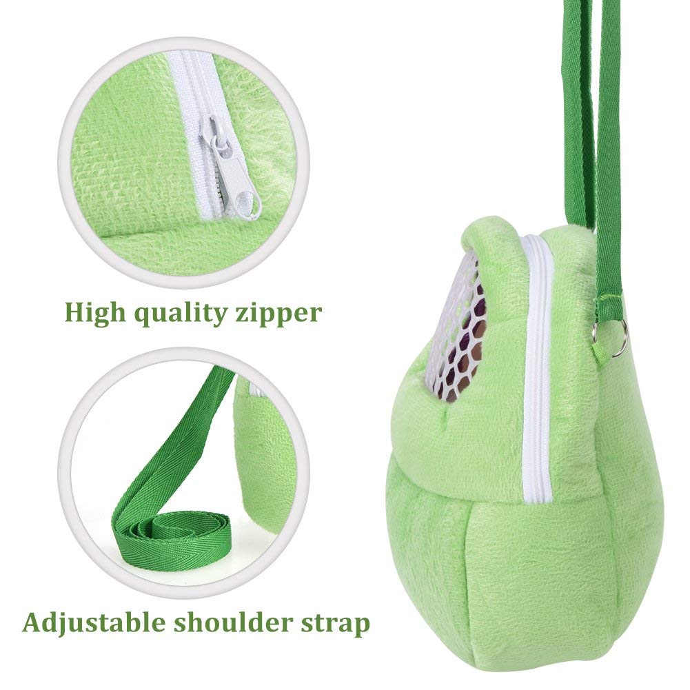 Portable Pet Carrier Bag, African Hedgehog Hamster Breathable Pet Carrier Handbags, Puppy Cat Travel Backpack (M, Green)
