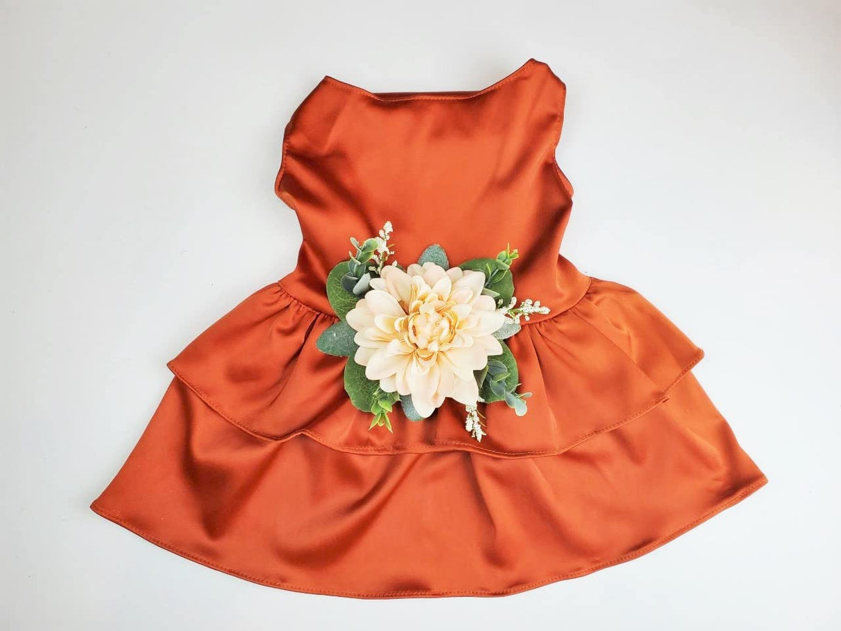 Wedding Dog Dress | Dog Flower Girl Dress | Terra Cotta Wedding | Dog Clothes XS-5XL (Large)