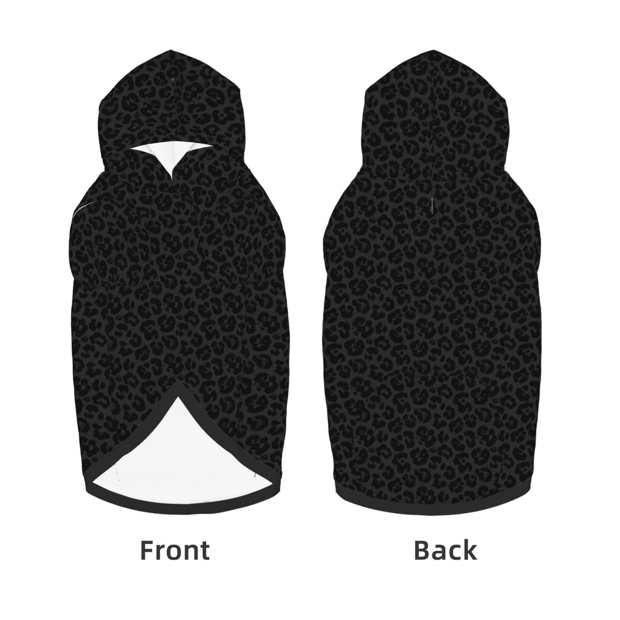 Dog Hoodie Dog Sweater Hooded Cold Weather Clothes Dog Sweatshirt Dark Gray Black Leopard Cheetah Print Outfits for Small Medium Large Dogs
