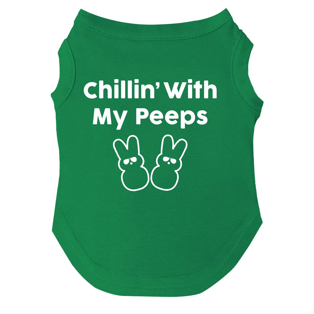 Chillin' with My Peeps Easter Dog Tee Shirt Sizes for Puppies, Toys, and Large Breeds (Green, Medium 415)