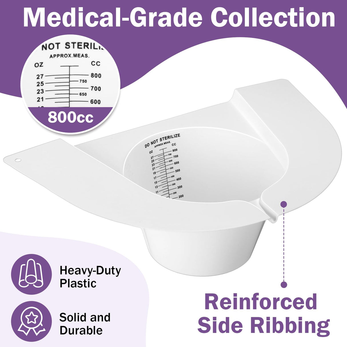 TrelaCo 100 Pcs Urine Hats for Toilets Stool Sample Collection Kit Urine Collection Hat Urine Collector Specimen Cups Pee Urine Sample Cup Containers for Women and The Elderly, 27oz/ 800cc