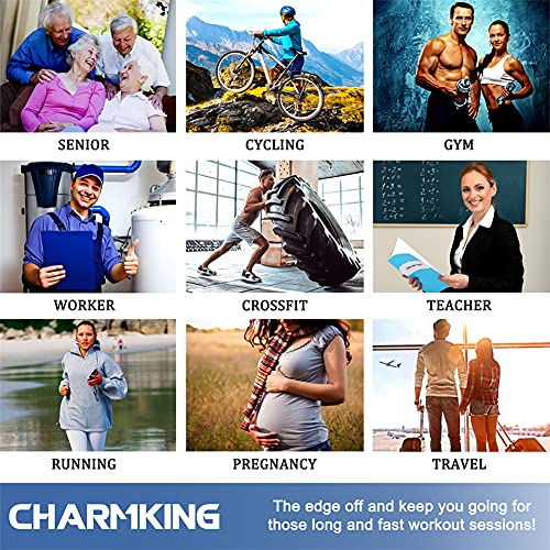 CHARMKING Compression Socks for Women & Men (8 Pairs) 15-20 mmHg Graduated Copper Support Socks are Best for Pregnant, Nurses - Boost Performance, Circulation, Knee High & Wide Calf (S/M, Multi 41)