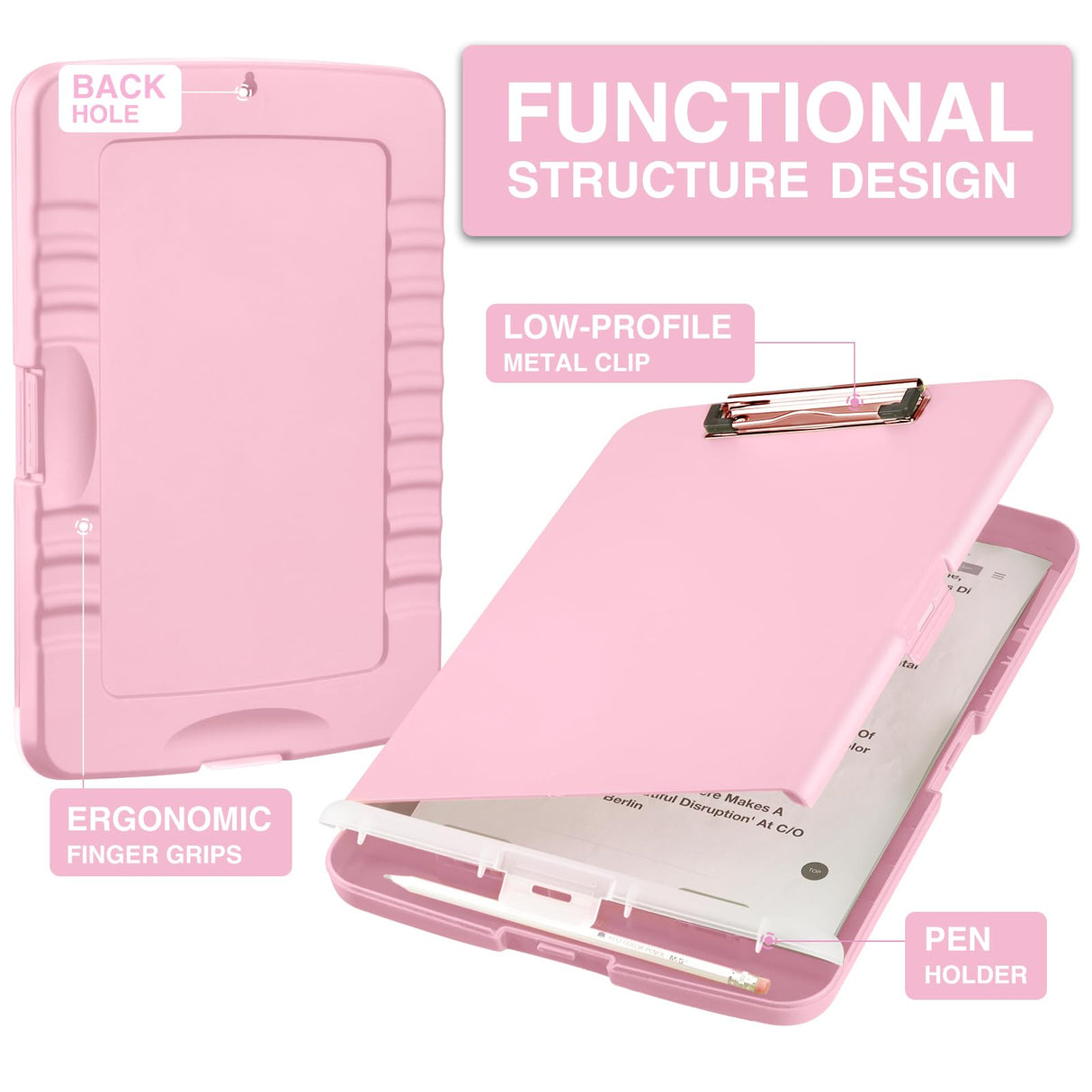 Sooez Clipboards with Storage, High Capacity Clip Boards 8.5x11 with Storage, Heavy Duty Nursing Clipboard Folder, Plastic Clipboard with Pen Holder for Women Teachers Work, School & Office Supplies