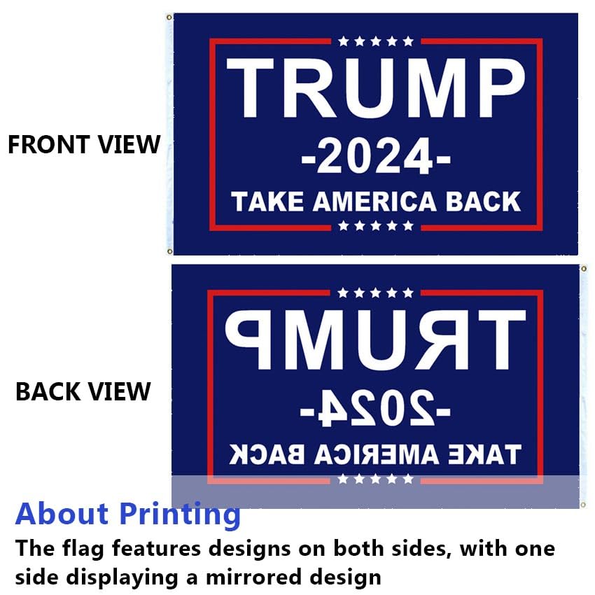 Donald Trump 2024 Flag - Take America Back Flag, 3x5FT, 2 PACKS. Re-Elect Trump outdoor indoor Decor1