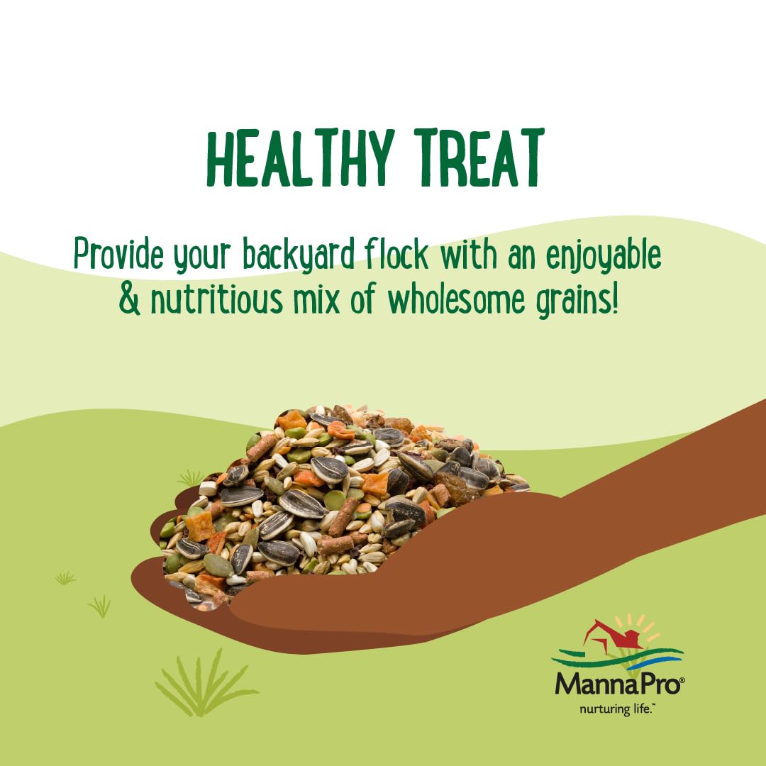 Manna Pro Farmhouse Favorites – Garden Treat Thyme – Premium Grains for Poultry – Made with Oregano & Thyme – Real Veggie Poultry Feed Supplement – 4lb Bag