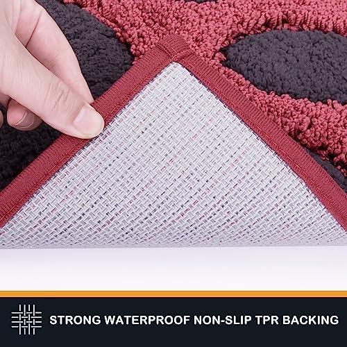 PURRUGS Dirt Trapper Door Mat 20" x 31.5", Non-Skid/Slip Machine Washable Microfiber Entryway Rug, Dog Doormat, Super Absorbent Welcome Mat for Muddy Wet Shoes and Paws, Burgundy Red