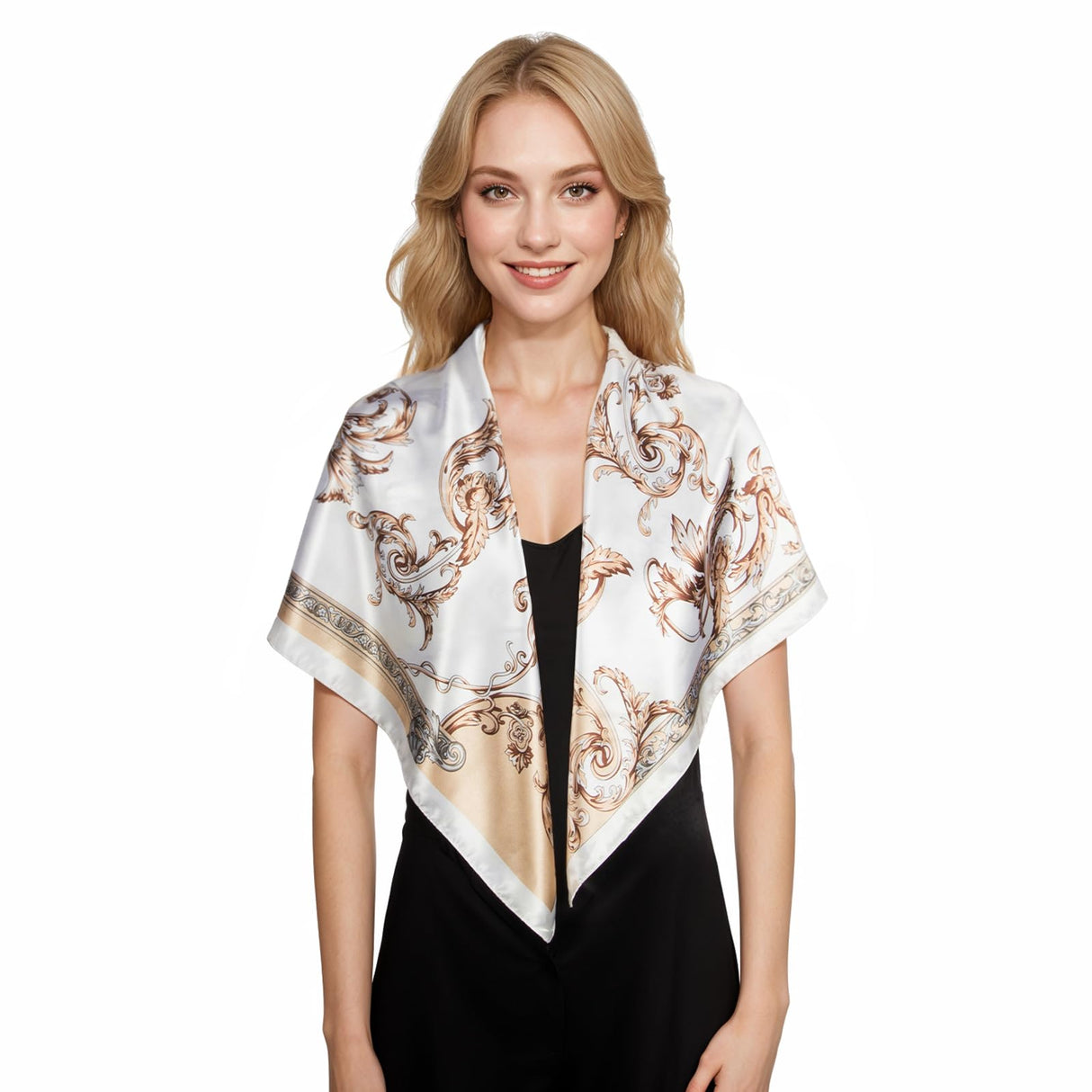 RIIQIICHY Head Scarf for Women Like Silk Scarf Hair Scarf Printed Square Scarf Bandanas for Women 35 Inches