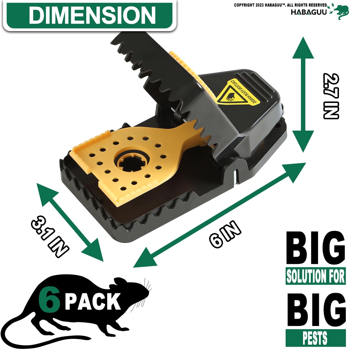 Large Rat Traps, Excellent Traps for Gophers, Mouse Traps Indoor Outdoor, Snap Traps That Work, Quick Effective Sanitary Safe, Snap Trap for Trapping Against Mouse, Chipmunk