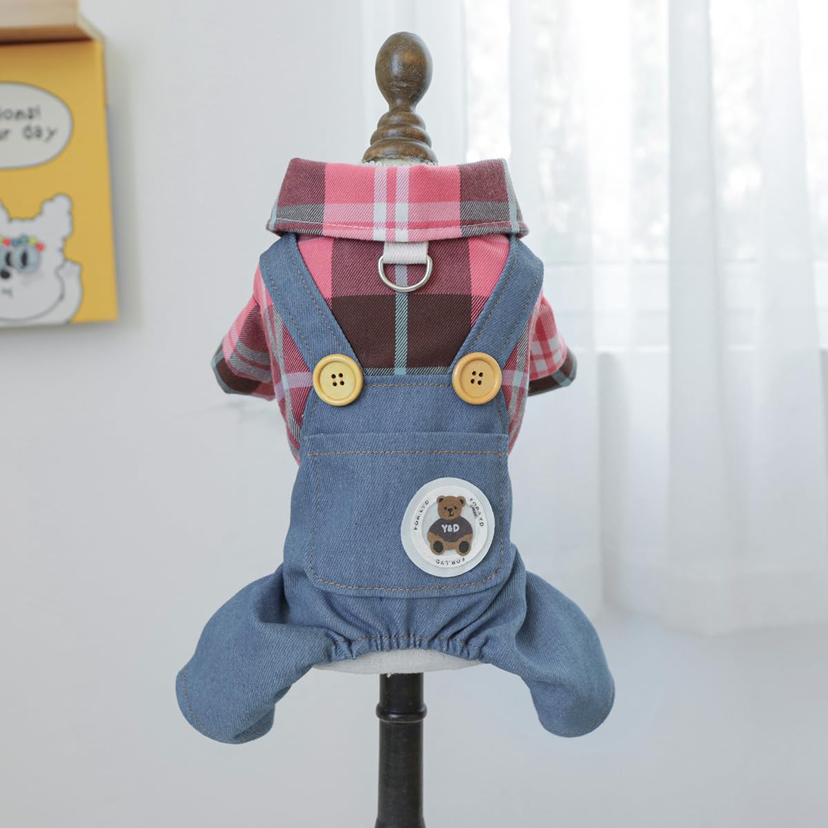 Dog One-Piece Outfit Puppy Cute Sweater Shirt Corduroy Pants Dog Comfortable Soft Overalls Pet Stylish Fall Winter Clothes for Small Dogs Chihuahua Dachshund Daily Holiday Jumpsuit Costume