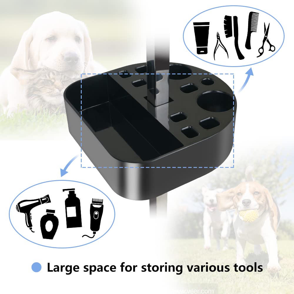 LEIBOU H-Shape Pet Grooming Table Arm with Tool Holder Noose and Clamp for Dogs and Cats Heavy Duty Aluminum Alloy Frame with 35.4” Adjustable Height and 36.2” ~ 50” Adjustable Width