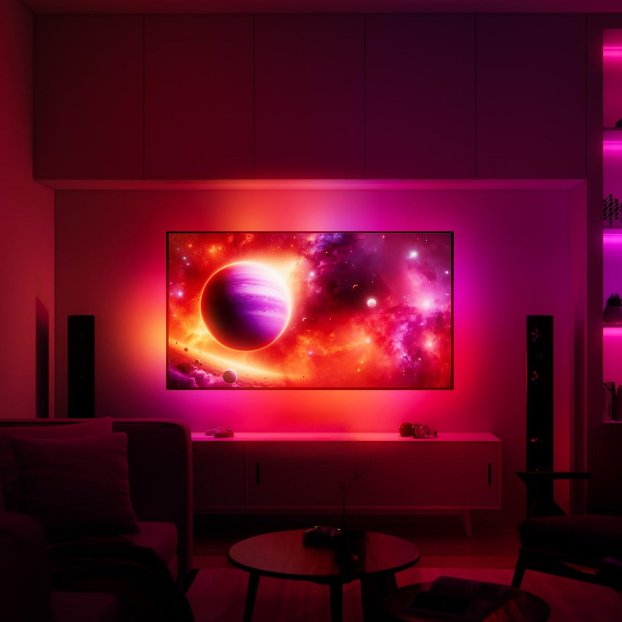 FANCY LEDs Sync Box Ambient TV Backlighting Syncing Box HDMI 2.0 All TV Sizes Fancyleds (70" to 90")