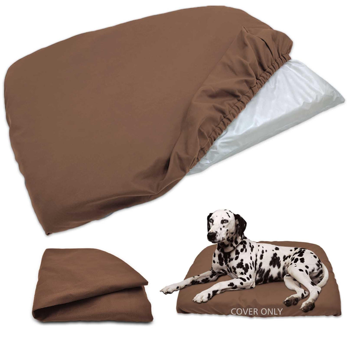 Dog Bed Cover Waterproof Replacement Machine Washable Covers for 20x15 Inch Dog Bed Heavy Duty Scratch Resistant Mattress Protector Pet Bed Cover Only Brown