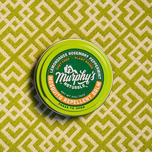 Murphy's Naturals Mosquito Repellent Balm for Outdoor Patio, Hiking, Camping, Plant-Based with Cedarwood, Lemongrass & Rosemary, DEET-Free, 0.75 oz